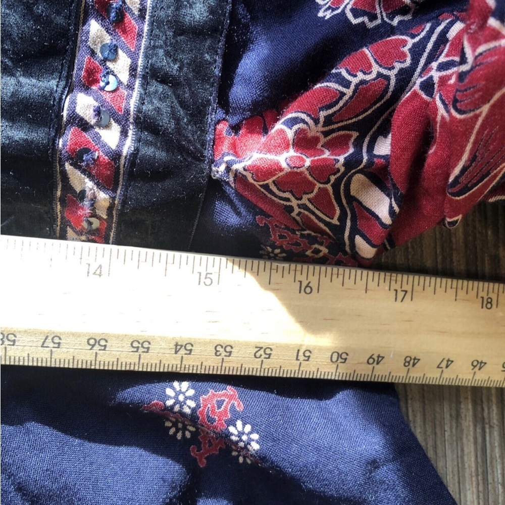 Zara Boho Navy Red Dress - Picture 6 of 10